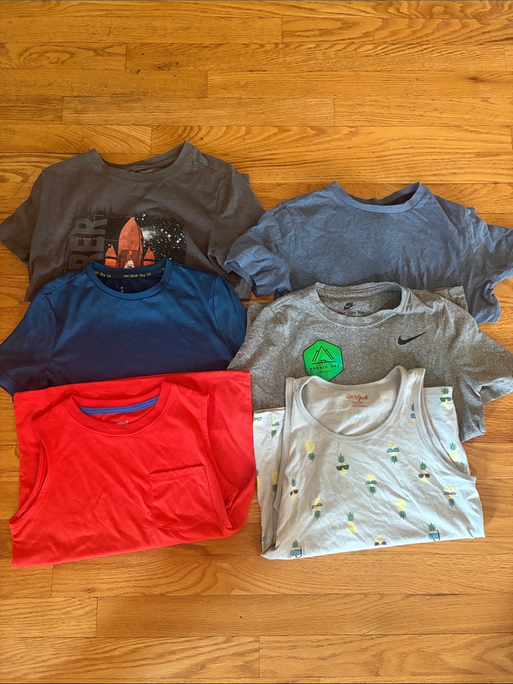 Nike Kids Tank Tops & Tees Pack - Red, Blue, Gray, White